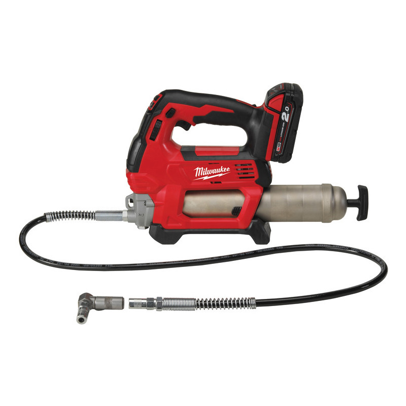 Milwaukee M18 GG-201C Cordless Grease Gun; 18 V; 1x2.0Ah battery.