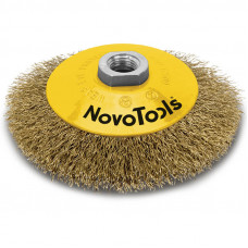 Concave brush M14 125mm, brass bristles NOVOABRASIVE