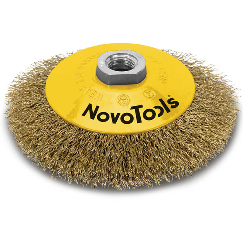 Concave brush M14 125mm, brass bristles NOVOABRASIVE