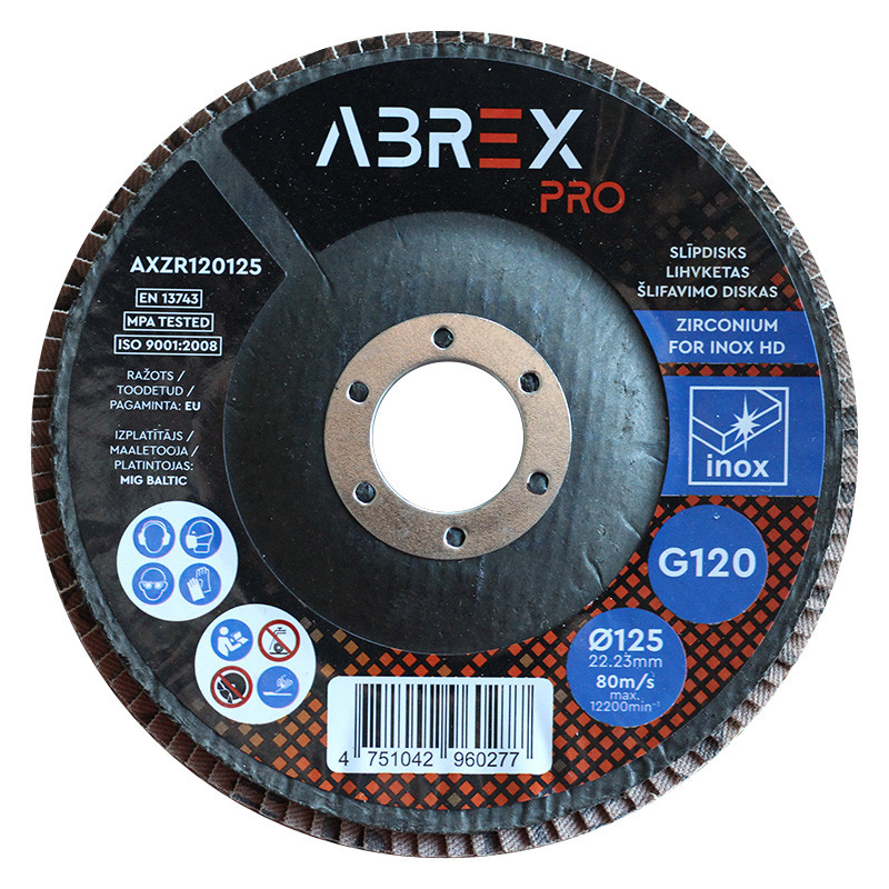 Grinding disc leaf 125mm G120 zirconia ABREX