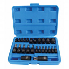 25PCS 1/4" + 3/8" + 1/2 Bit socket set