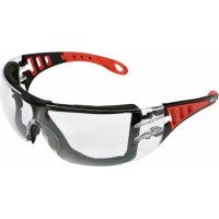 Safety glasses with elastic strap