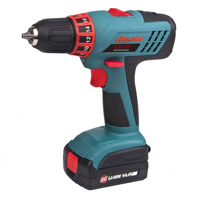 Asaki Li ion Cordless Driver Drill 14.4V 2 speed