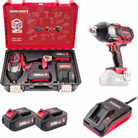 Worcraft Li-ion Brushless Cordless Impact Wrench 3/4'' 1800nm 20V set in XCUBE box