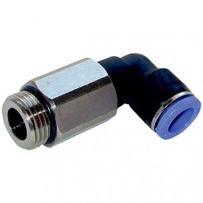 Omg Ghiotto L-type quick push-in connector with external thread / M. Ext. thr. 3/8