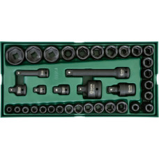 Sata Tray. Impact socket set 3/8“ + 1/2" Dr. 13pcs.