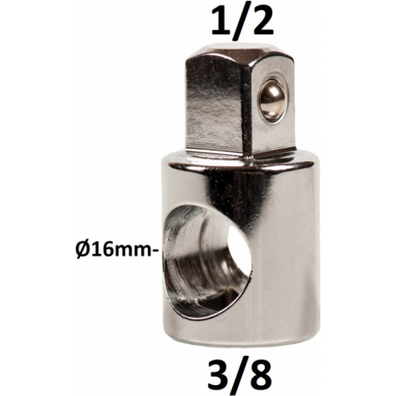 Changlu  Dr. 3 virzienu adapteris 3/8"–1/2"