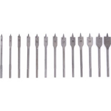 Flat blade feather drill set for wood 13pcs, 6-25mm