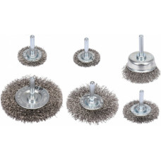 Yato Wire brush with shank set 6pcs INOX