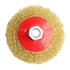 Crimped wire bevel wheel brush / Ø 100mm