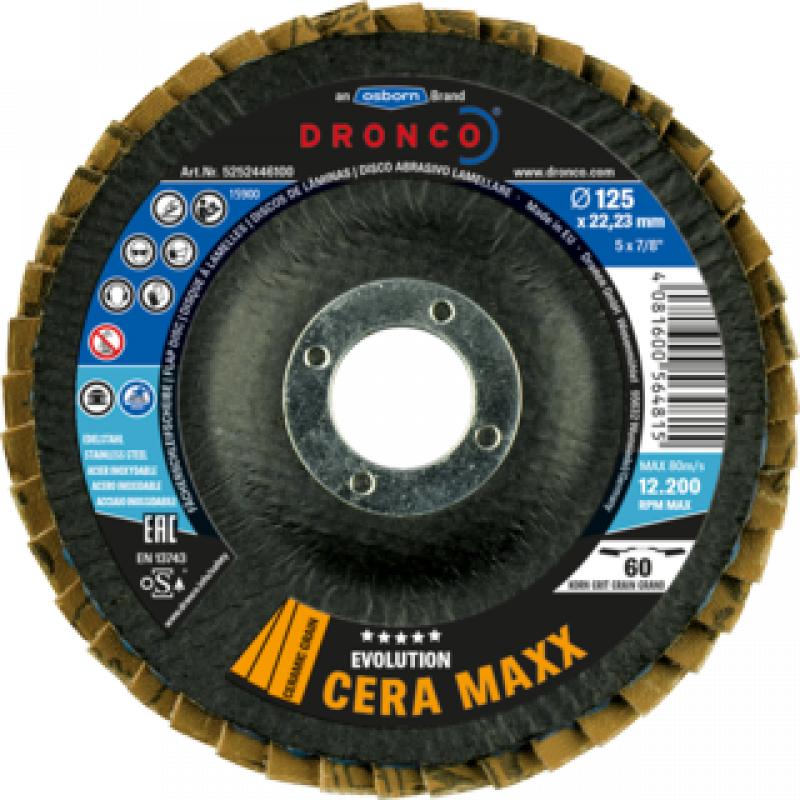 Slīplapu disks DRONCO MAXX 125*3*22.2 mm