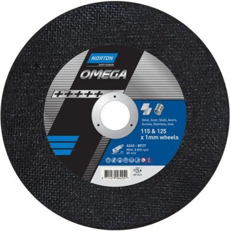 Slīpdisks metālam NORTON OMEGA INOX KODS 66253370046